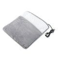 Soft gray USB charging heating foot warmer with flannel composite fabric for cozy winter comfort.